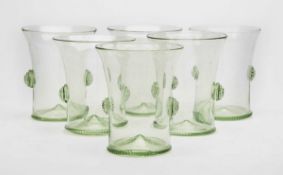 Six Antique Harry Powell Attributed Lemonade Glasses C.1900