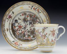 Antique Vienna Floral Decorated Cabinet Cup & Saucer C.1760
