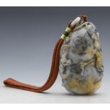 Vintage Chinese Corded Hardstone Boulder With Kylin 20Th C.