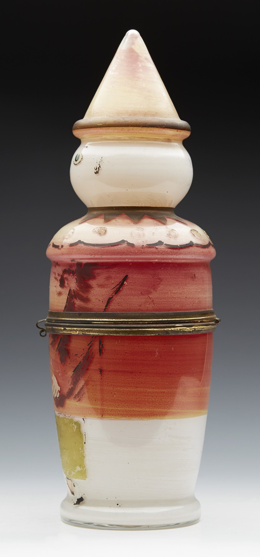 Art Deco Czech Glass Clown Spirit Drinks Container C.1930 - Image 5 of 16