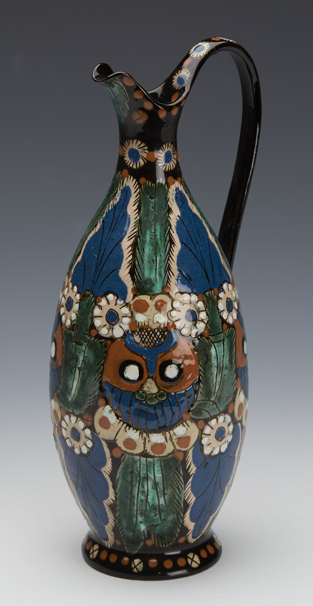 Antique Swiss Alt Thoune Majolica Jug Signed As Late 19Th C.