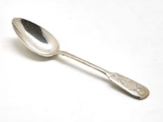 Antique Russian Engraved Silver Spoon Ivan Alexeyev 1890