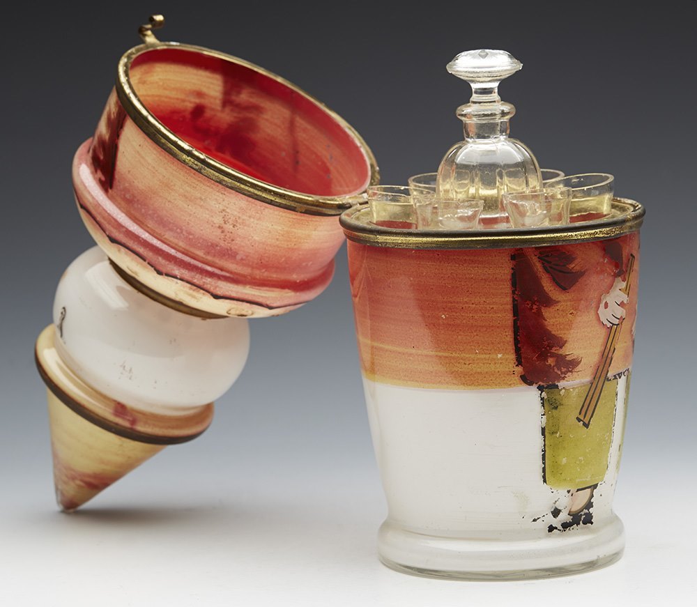 Art Deco Czech Glass Clown Spirit Drinks Container C.1930 - Image 3 of 16