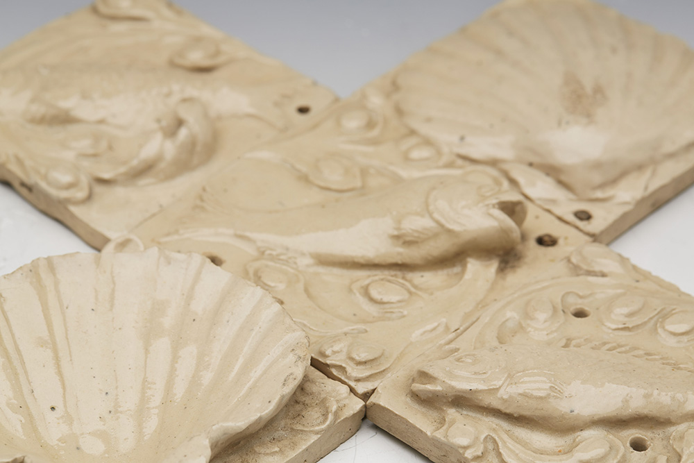 Antique Collection Salt Glazed Relief Moulded Tiles 19Th C. - Image 8 of 9