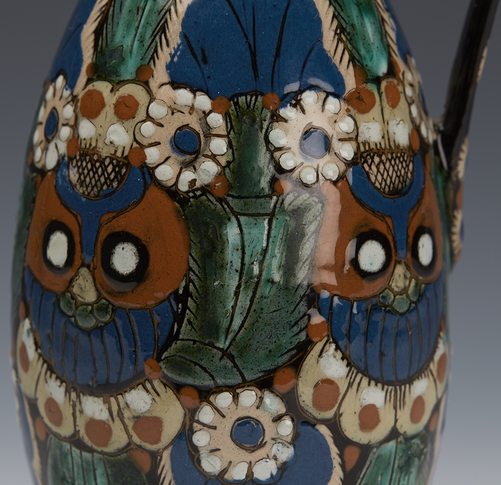 Antique Swiss Alt Thoune Majolica Jug Signed As Late 19Th C. - Image 8 of 11