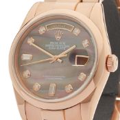 2000 Rolex Day-Date 36mm 18K Rose Gold - 118205 with Box.