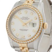 2012 Rolex Datejust 36 Diamond Stainless Steel & 18K Yellow Gold - 116243 Box, Manuals & Guarantee