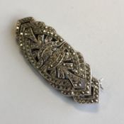 Vintage Art Deco Sterling Silver Duette Marcasite Convertible Brooch Dress Clips