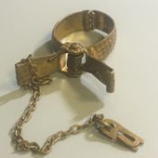 Vintage Gold Tone Jewellery Glove Clip with Chain (Scarf Bag Accessories) 1940s