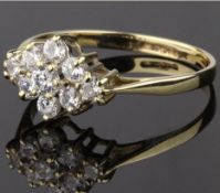 9CT GOLD RING, CUBIC ZIRCONIA