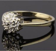 9CT GOLD DIAMOND CLUSTER RING