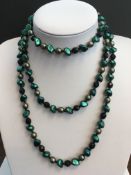 Pretty Large Mixed Green and Black Beaded necklace