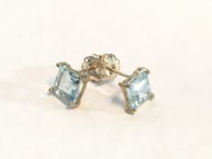 10k Gold, Blue Topaz Earrings