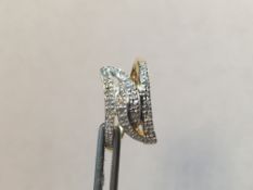 18k Gold over sterling silver and diamond ring