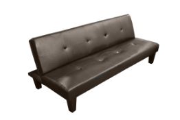 Full Length, Brown Faux Leather Sofa Bed