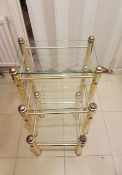 No Reserve: Nest Of Glass Tables With Gold Chrome Effect Legs