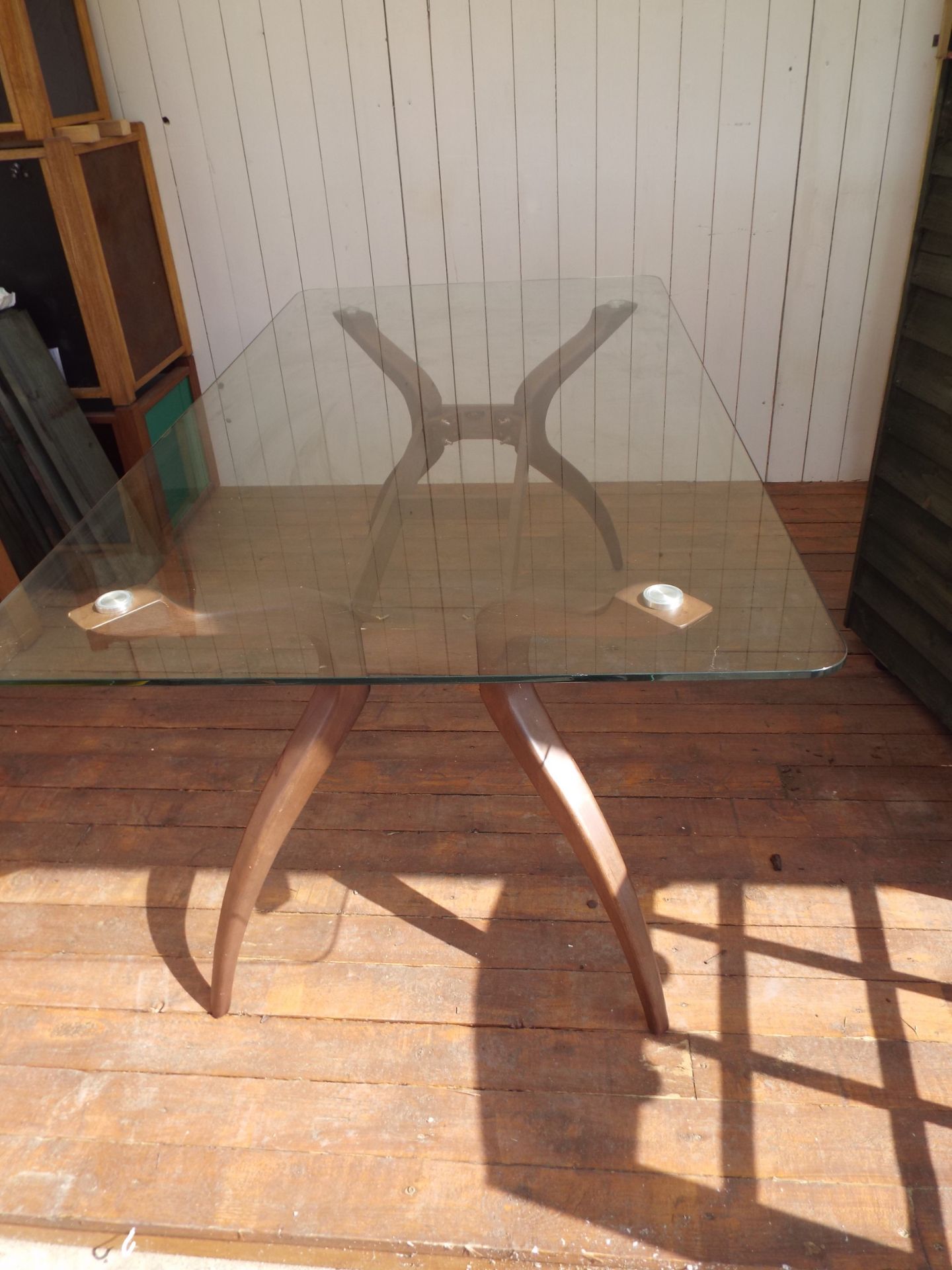 No Reserve: 6 seater tempered glass table comes with 6 chairs - Image 2 of 4