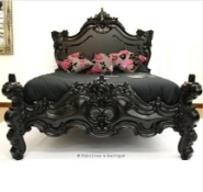 1x King Size 5' Royal Fortune Montespan Bed, Black