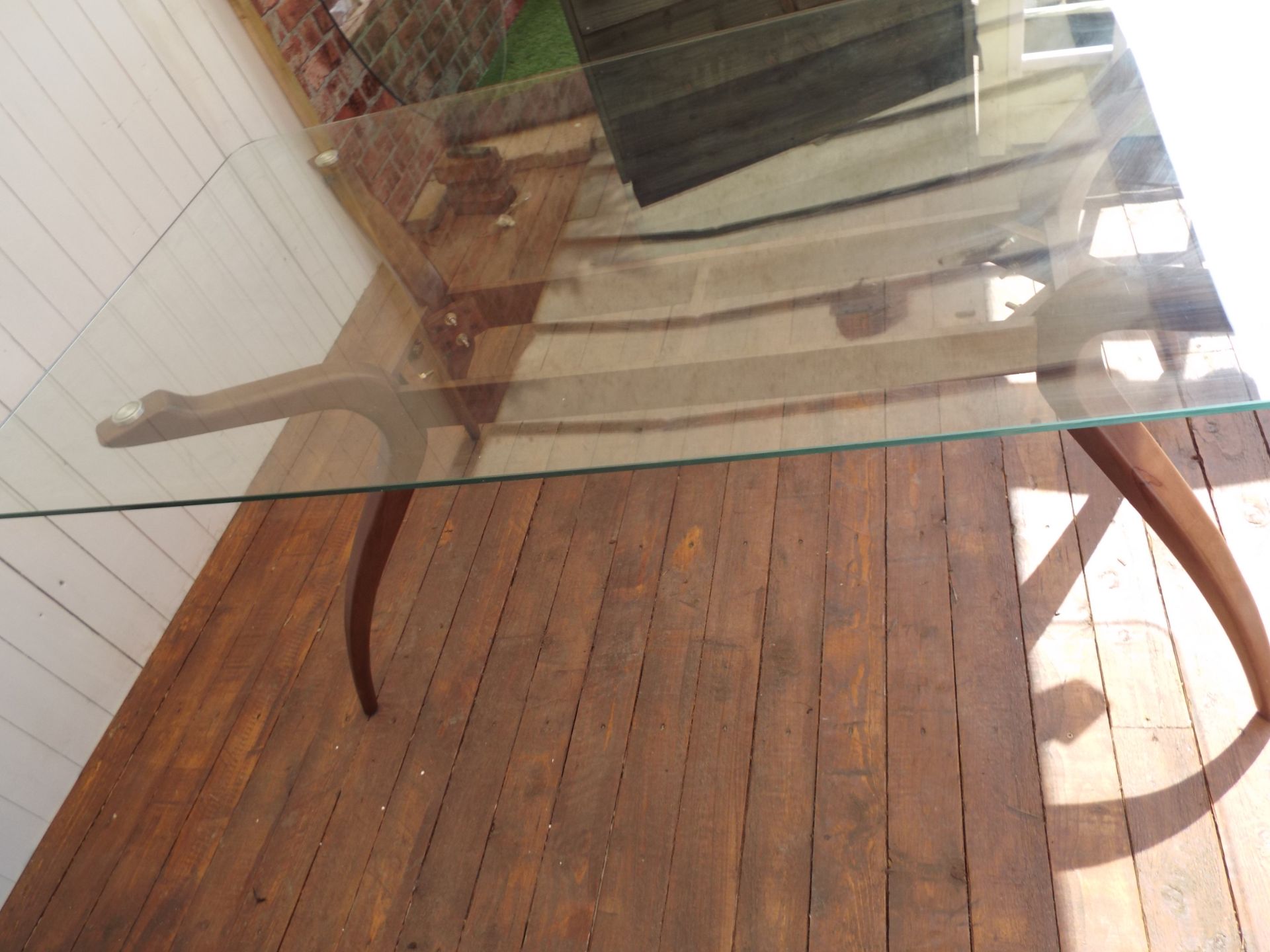 No Reserve: 6 seater tempered glass table comes with 6 chairs - Image 4 of 4