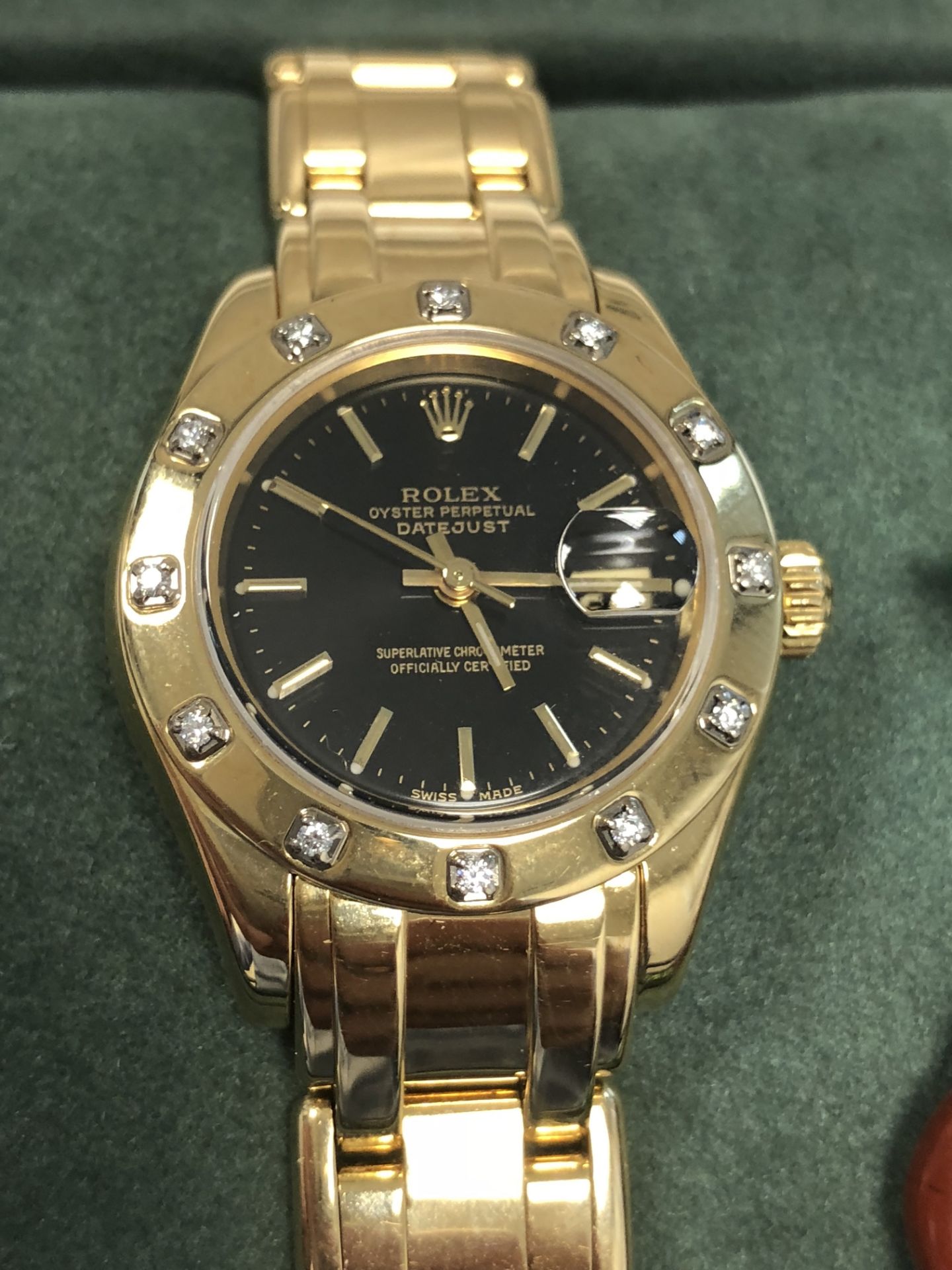 Rolex, Ladies Pearlmaster 18k Yellow Gold, 12 Diamond Dot. - Image 3 of 3