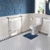 (Y114) 952x839mm Large Traditional White Premium Towel Rail Radiator. RRP £431.99. Low carbon steel,