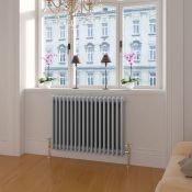 (Y164) 600x820mm Earl Grey Triple Panel Horizontal Colosseum Radiator. RRP £319.99. Tested to BS