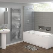 (Y34) 1600x600mm - 20mm Tubes - Chrome Curved Rail Ladder Towel Radiator. 100% leak tested