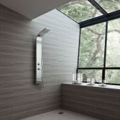 (Y99) Exposed Panel Polished Chrome Shower Tower & Handheld. Feel inspired with this contemporary