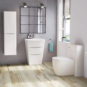 (Y31) 600mm Austin II Gloss White Built In Basin Drawer Unit - Floor Standing. RRP £499.99. COMES
