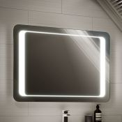 (H164) 900x650mm Quasar Illuminated LED Mirror. RRP £399.99. Energy efficient LED lighting with IP44