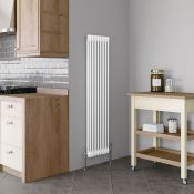 (Y142) 1500x380mm White Double Panel Vertical Colosseum Traditional Radiator. RRP £339.99. Low
