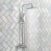 (Y102) Square Exposed Thermostatic Shower Kit & Medium Head. They say three is a magic number, which
