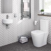 (Y173) Maria Wall Hung Clokroom Basin. Wall hung feature is perfect for cloakrooms & space saving