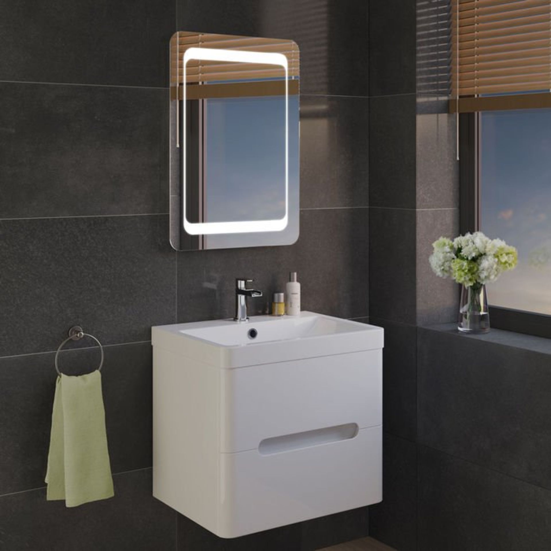 (Y29) 700x500mm Quasar Illuminated LED Mirror. RRP £349.99. Energy efficient LED lighting with - Image 9 of 10