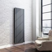 (Y140) 1600x532mm Anthracite Double Flat Panel Vertical Radiator. RRP £499.99. Low carbon steel,