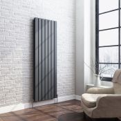 (Y220) 1600x532mm Anthracite Double Flat Panel Vertical Radiator. RRP £499.99. Low carbon steel,