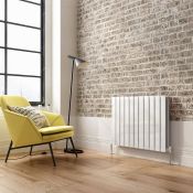 (Y181) 600x830mm Gloss White Double Flat Panel Horizontal Radiator. RRP £574.99. Made with high