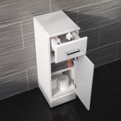 (H173) 250x300mm Quartz Gloss White Small Side Cabinet Unit. RRP £143.99. Pristine gloss white