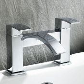 (H58) Keila Bath Mixer Tap RRP £161.99 Chrome Plated Solid Brass 1/4 turn solid brass valve with