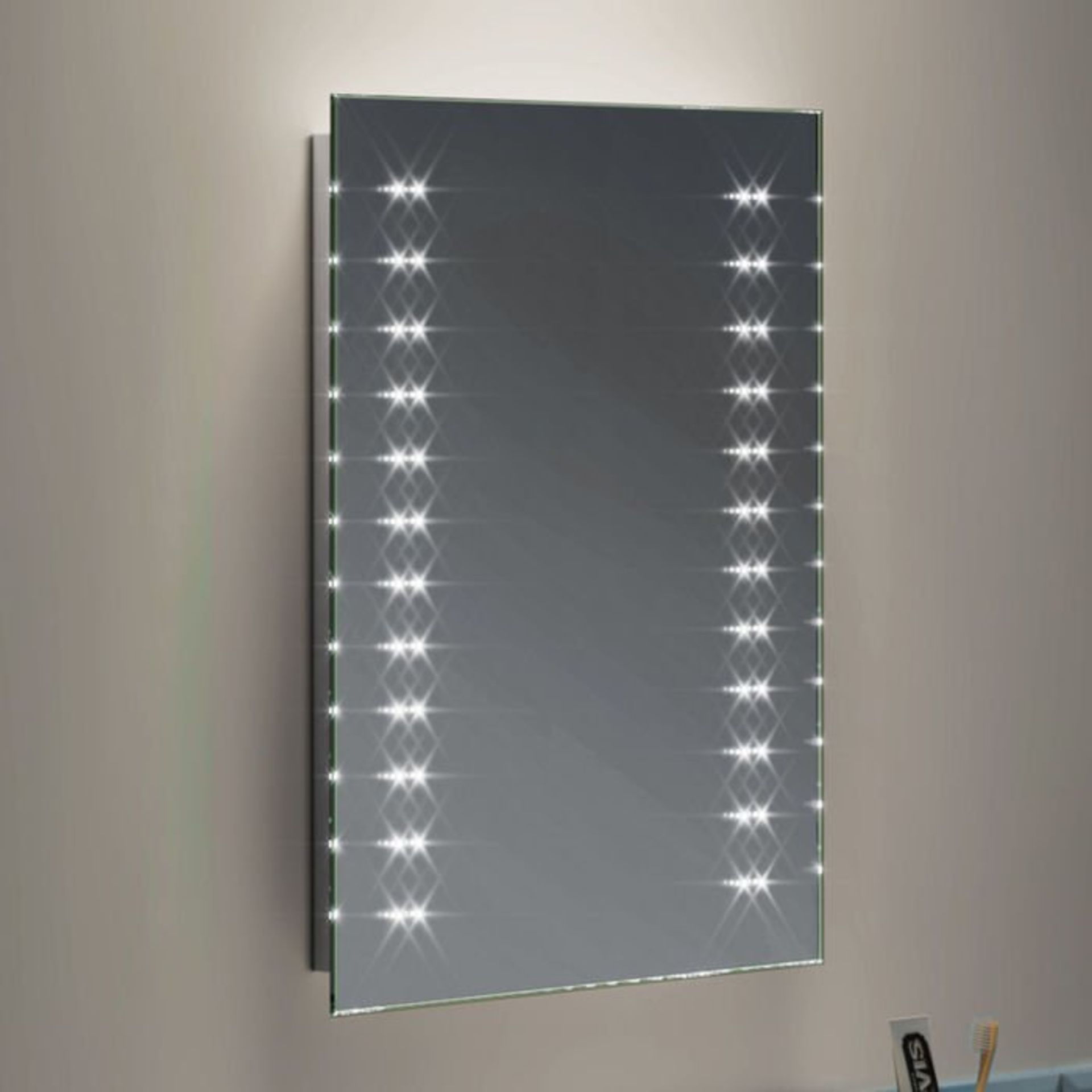 (Y30) 390x500mm Galactic LED Mirror - Battery Operated. Energy saving controlled On / Off switch - Image 2 of 5