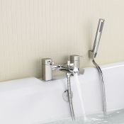 (Y20) Melbourne Bath Mixer Taps with Hand Held Shower head. Chrome Plated Solid Brass 1/4 turn solid