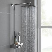 (H213) Square Exposed Thermostatic Shower Shelf, Kit & Large Head. RRP £349.99. Style meets function