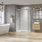 (Y17) 1200x800mm - 8mm - Designer Frameless EasyClean Sliding Door Shower Enclosure. RRP £674.99.