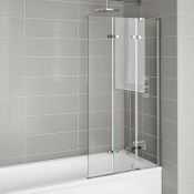 (Y185) 6mm EasyClean Folding Bath Screen - Right Hand. RRP £129.99. EasyClean glass - Our glass