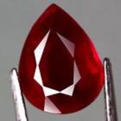 1.98 CT Pear facet top blood red natural ruby madagascar IGL certificate.