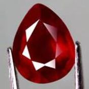 2.81 Ct. Natural Ruby Pear Facet Top Blood Red Madagascar certificate IGL. Natural stone. Glass