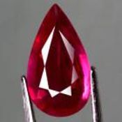 2.79 Ct. Pear Facet Pinkish Red Natural Ruby Mozambique IGL certificate. Natural stone. Glass filled