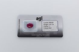 AGI Capsulated Red Ruby, Weight- 3.01 Carat