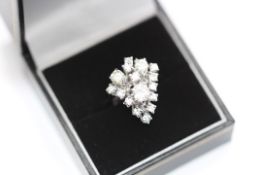 White gold Ladies diamond cluster ring