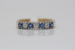 18ct Yelllow Gold Diamond and Sapphire Ring